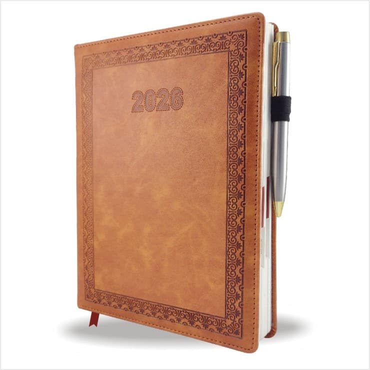 BORDER Brown Leather Premium 2026 Diary